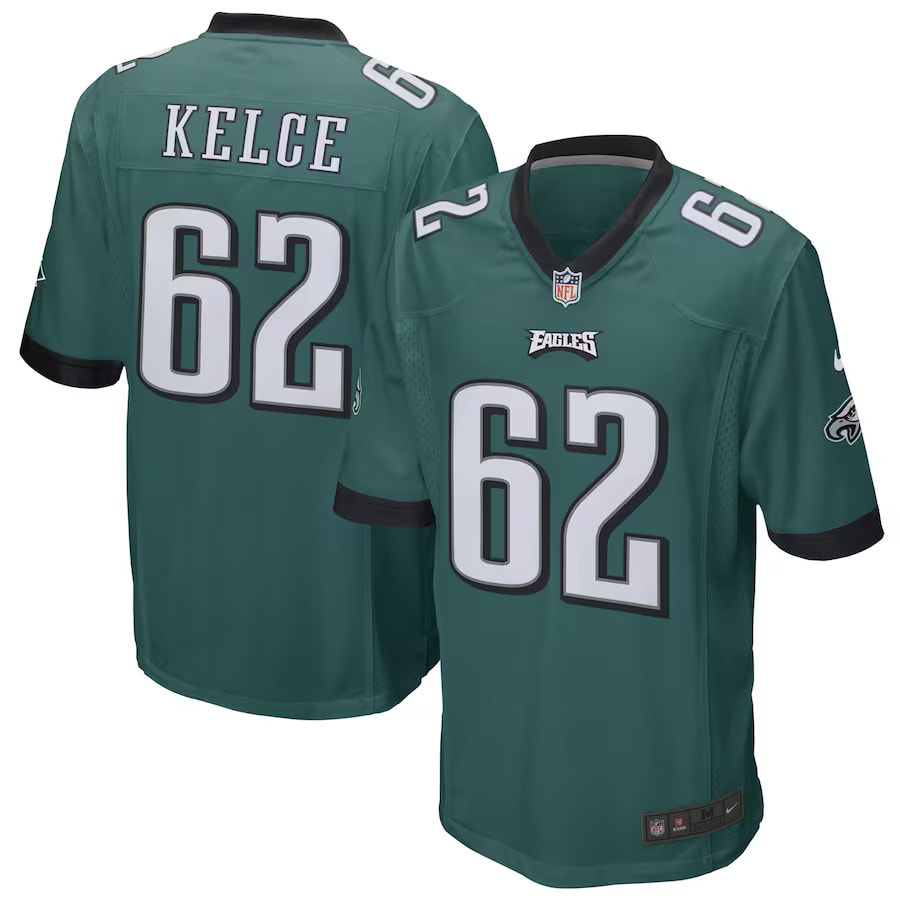 Philadelphia Eagles Jason Kelce #62 Green Nike Game Jersey