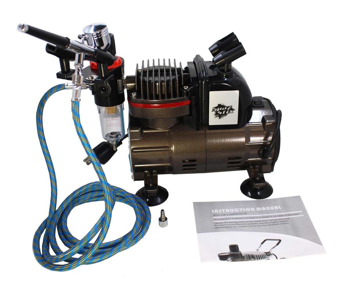 Dual Action Gravity Feed Airbrush & Air Compressor Combo SZX50000