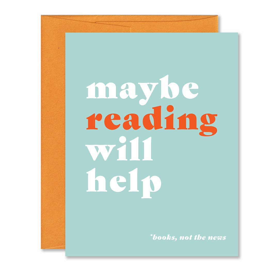 Cute Reading Greeting Card for Book Lovers and Readers