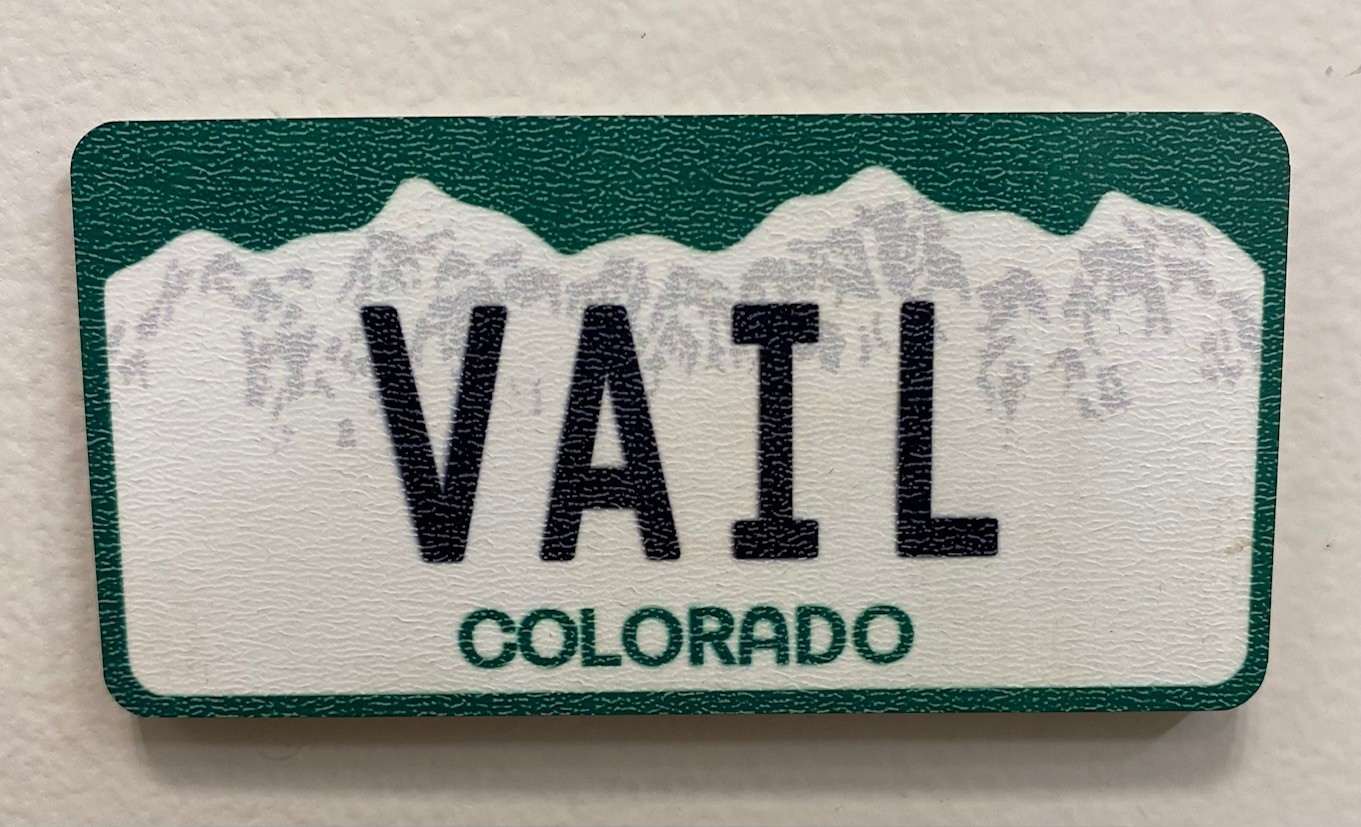 Wood Vail License Plate Magnet