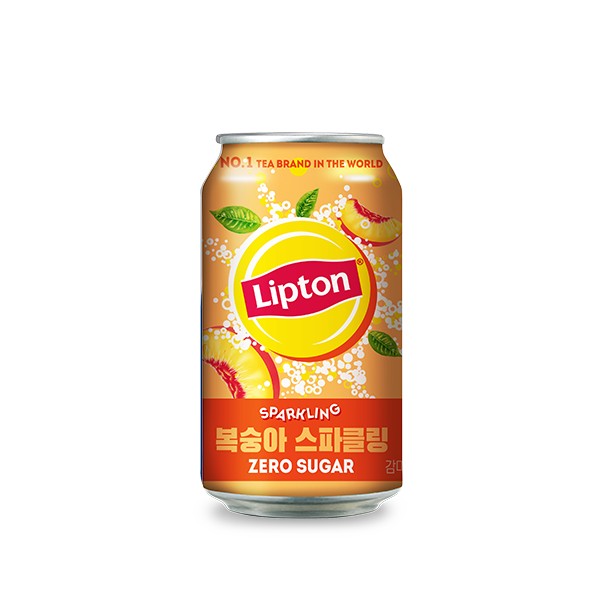 Lipton Korea Zero Sugar  Sparking Peach Tea 12oz Can 12 Pack