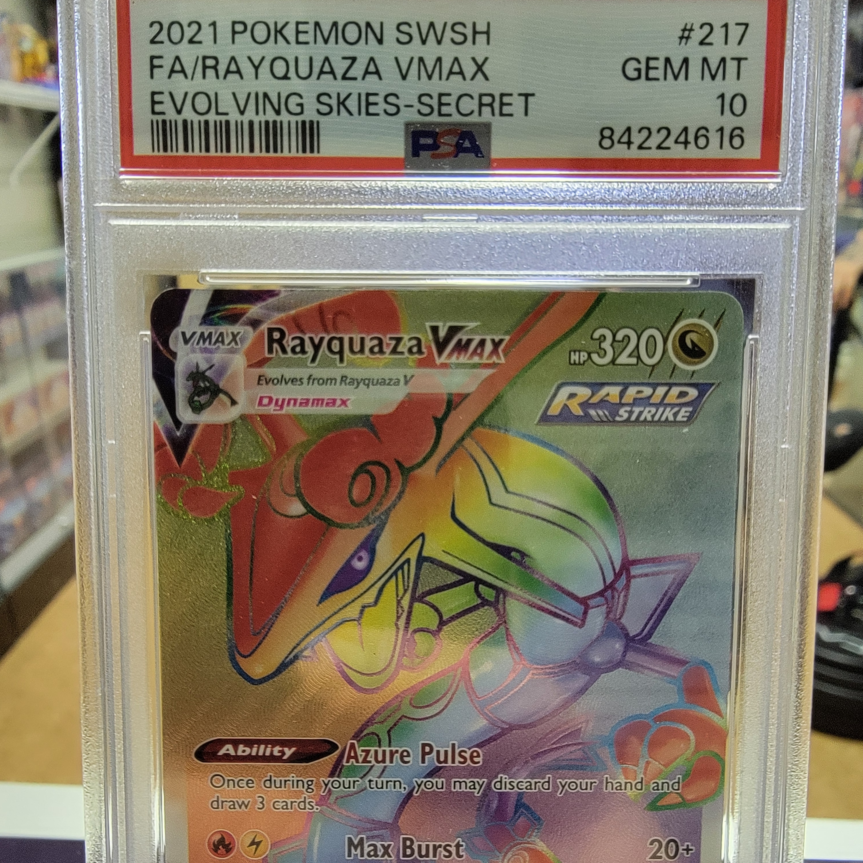 Psa 10 Rayquaza Vmax Rainbow Graded Card