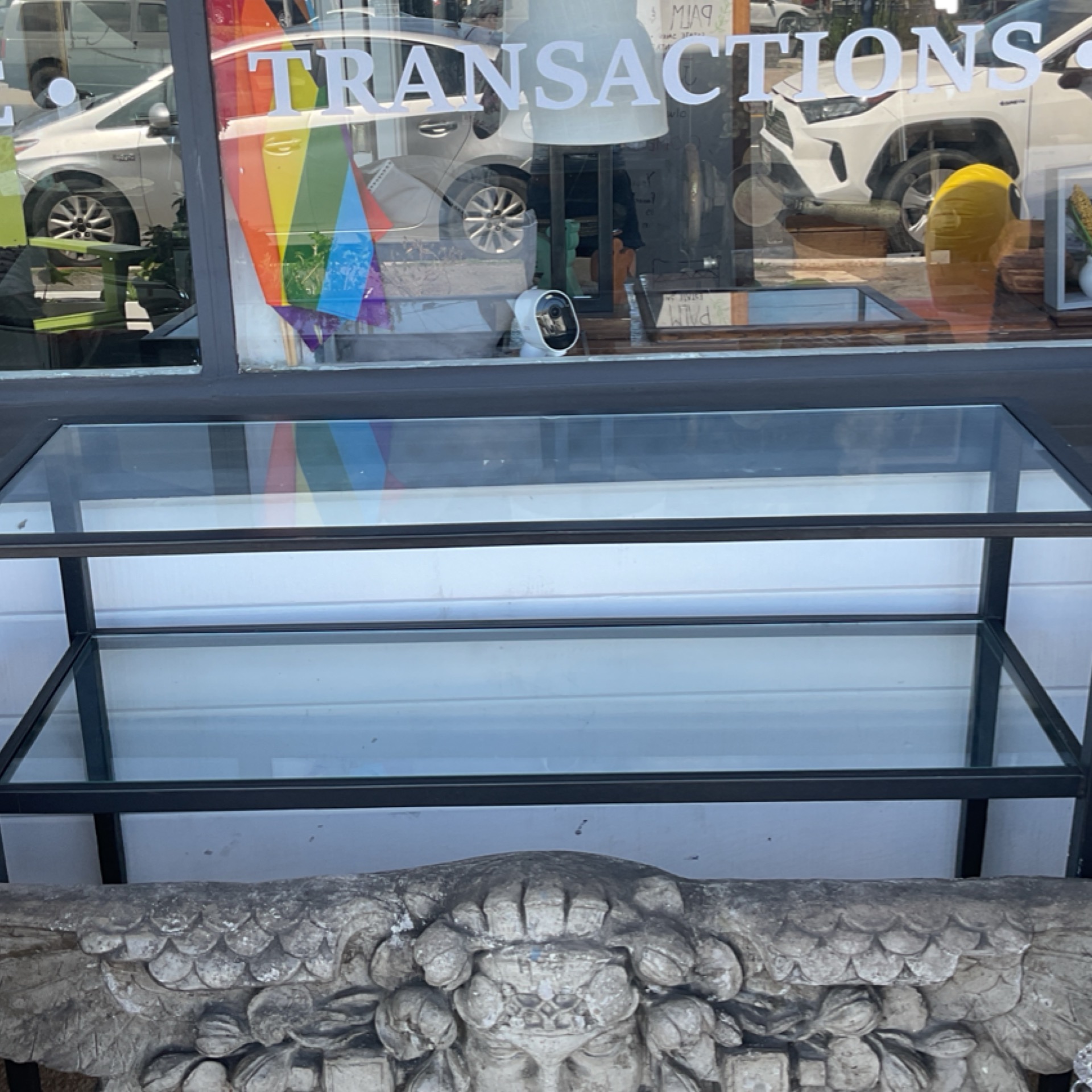 Metal and Glass Top Table