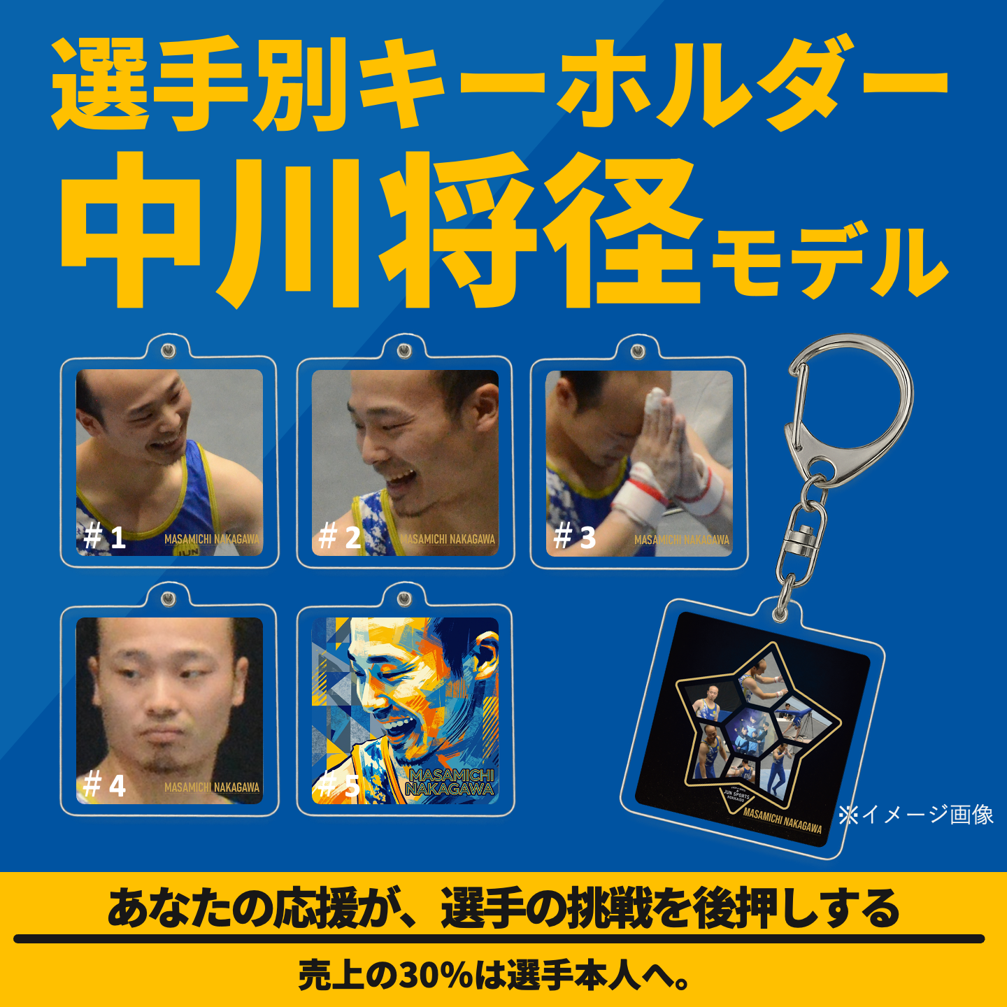 中川将径モデル｜アクリルフォトフレームキーホルダー