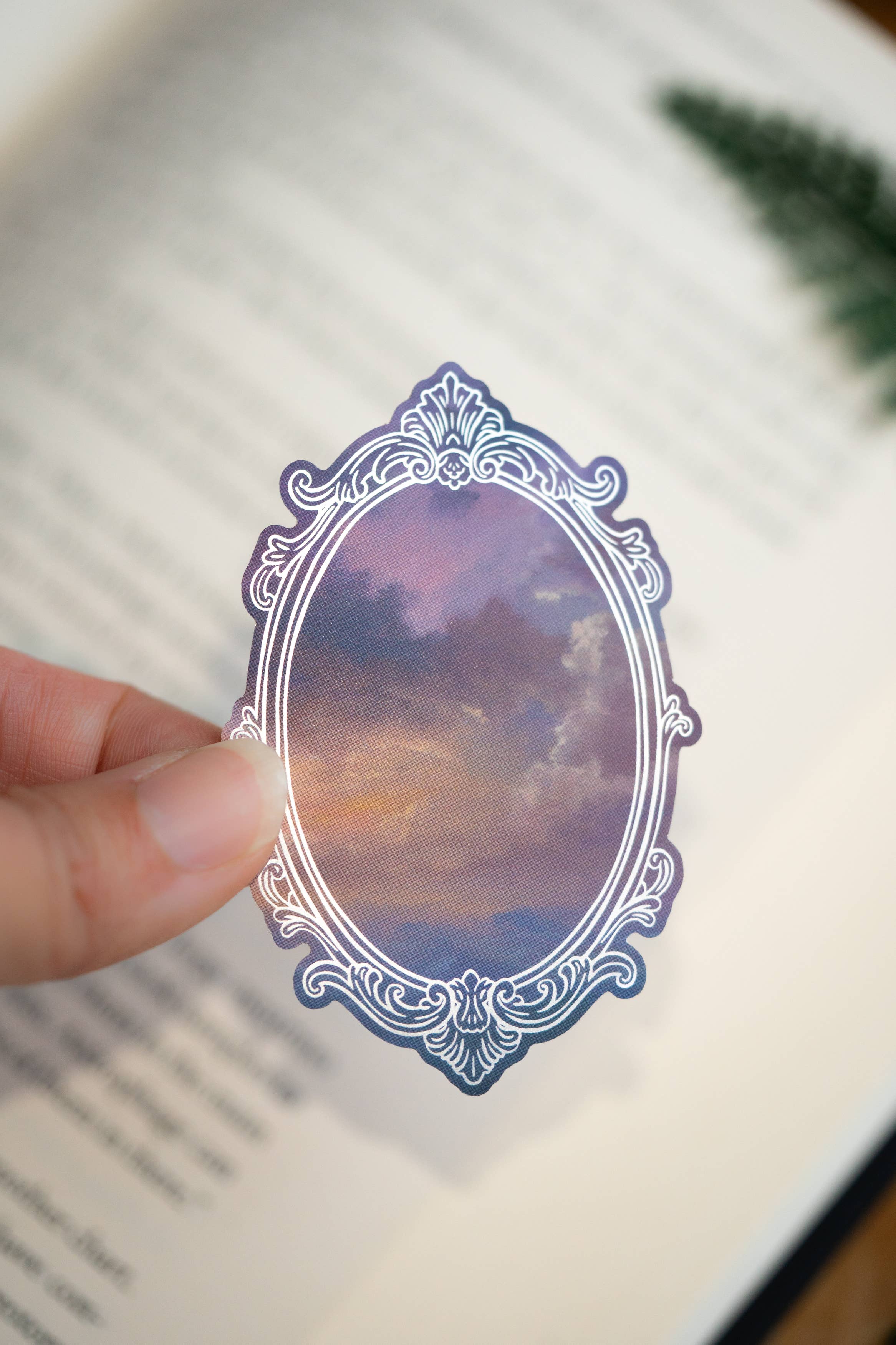 Lavender Sky Vinyl Sticker- Bookish Kindle Sticker
