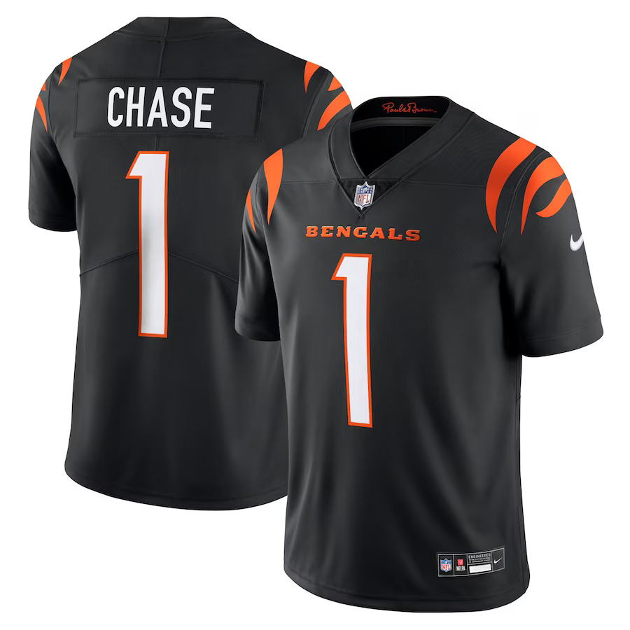 Cincinnati Bengals Ja'Marr Chase #1 Nike Home Vapor Limited F.U.S.E Jersey