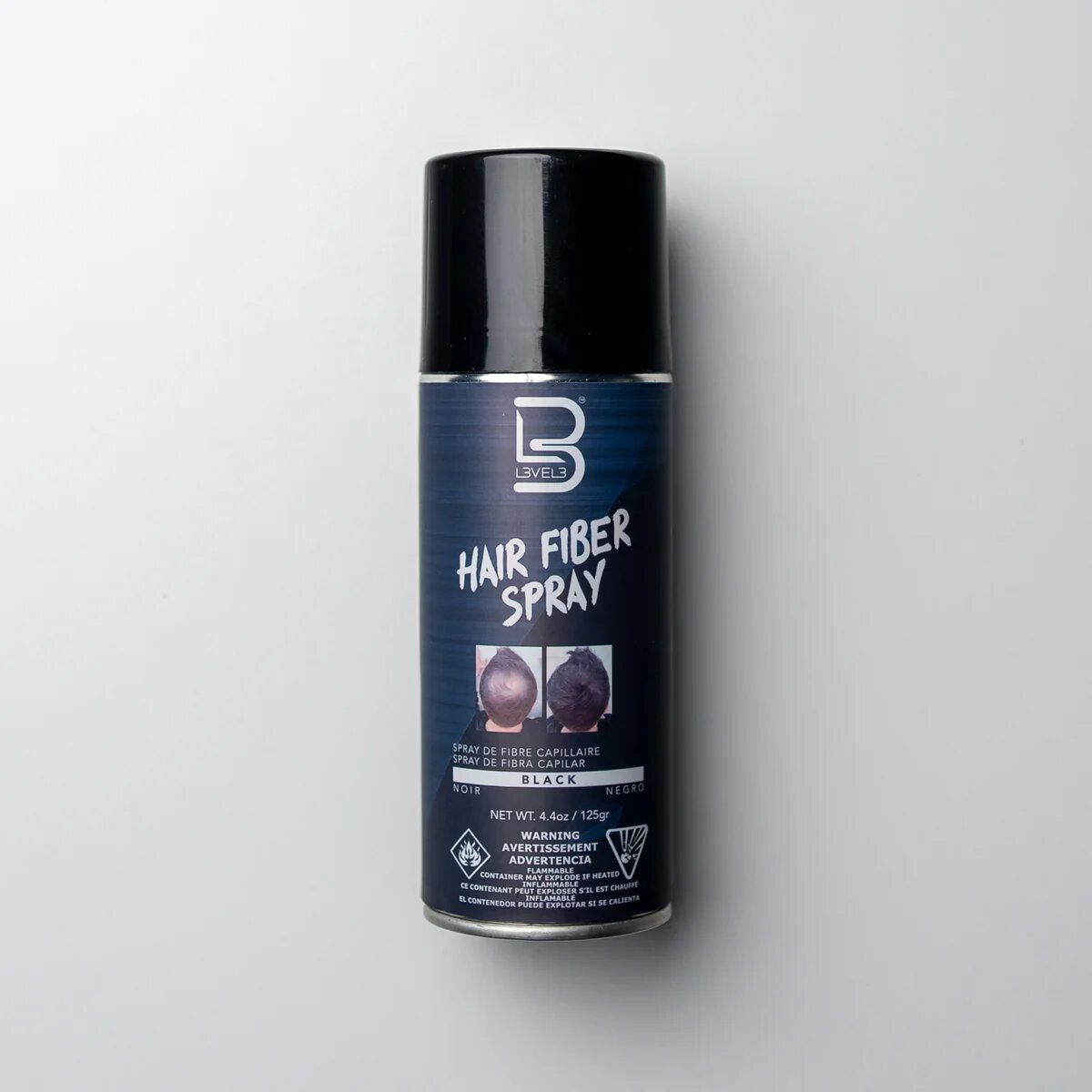 L3VEL3 Hair Fiber Spray Black 4.4 Oz