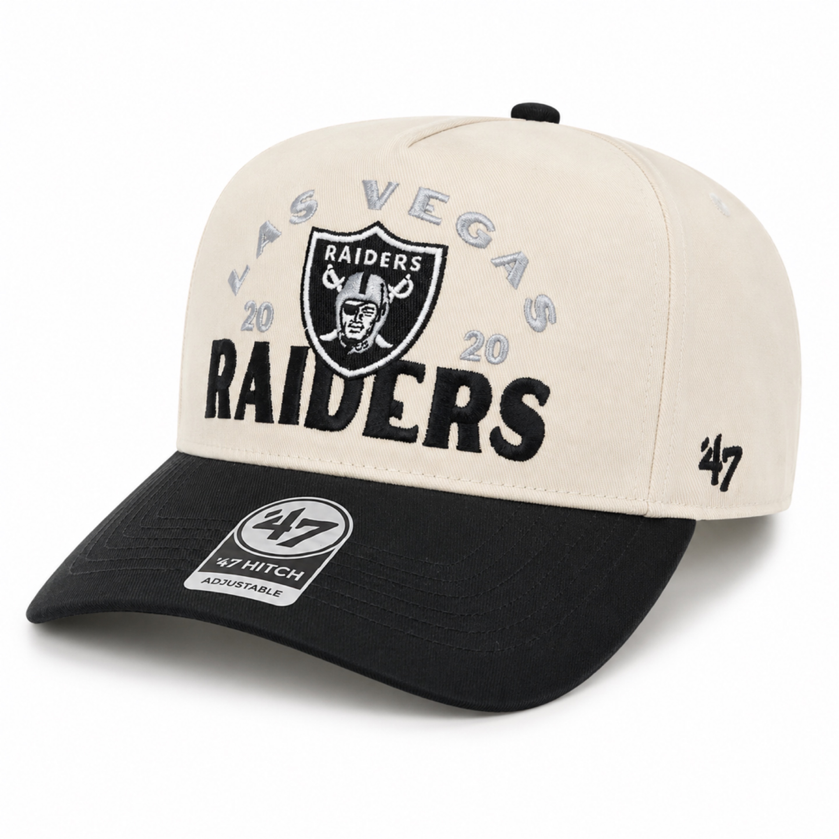 Las Vegas Raiders Natural '47 Brand Arcitext Hitch Snapback Hat