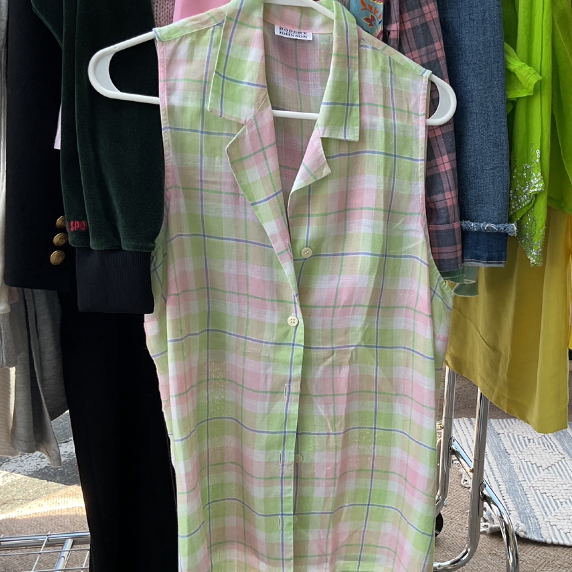 Plaid Sleeveless Shirt