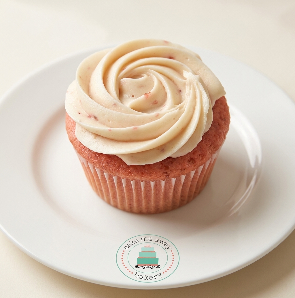 Single Strawberry Champagne Cupcake