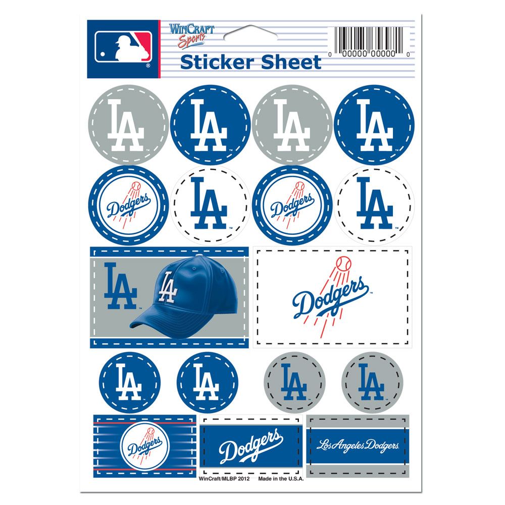 Los Angeles Dodgers Vinyl Decal Sheet 5x7"