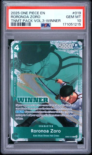 2025 ONE PIECE TOURNAMENT PACK VOL.3 #019 RORONOA ZORO TNMT PACK VOL.3-WINNER