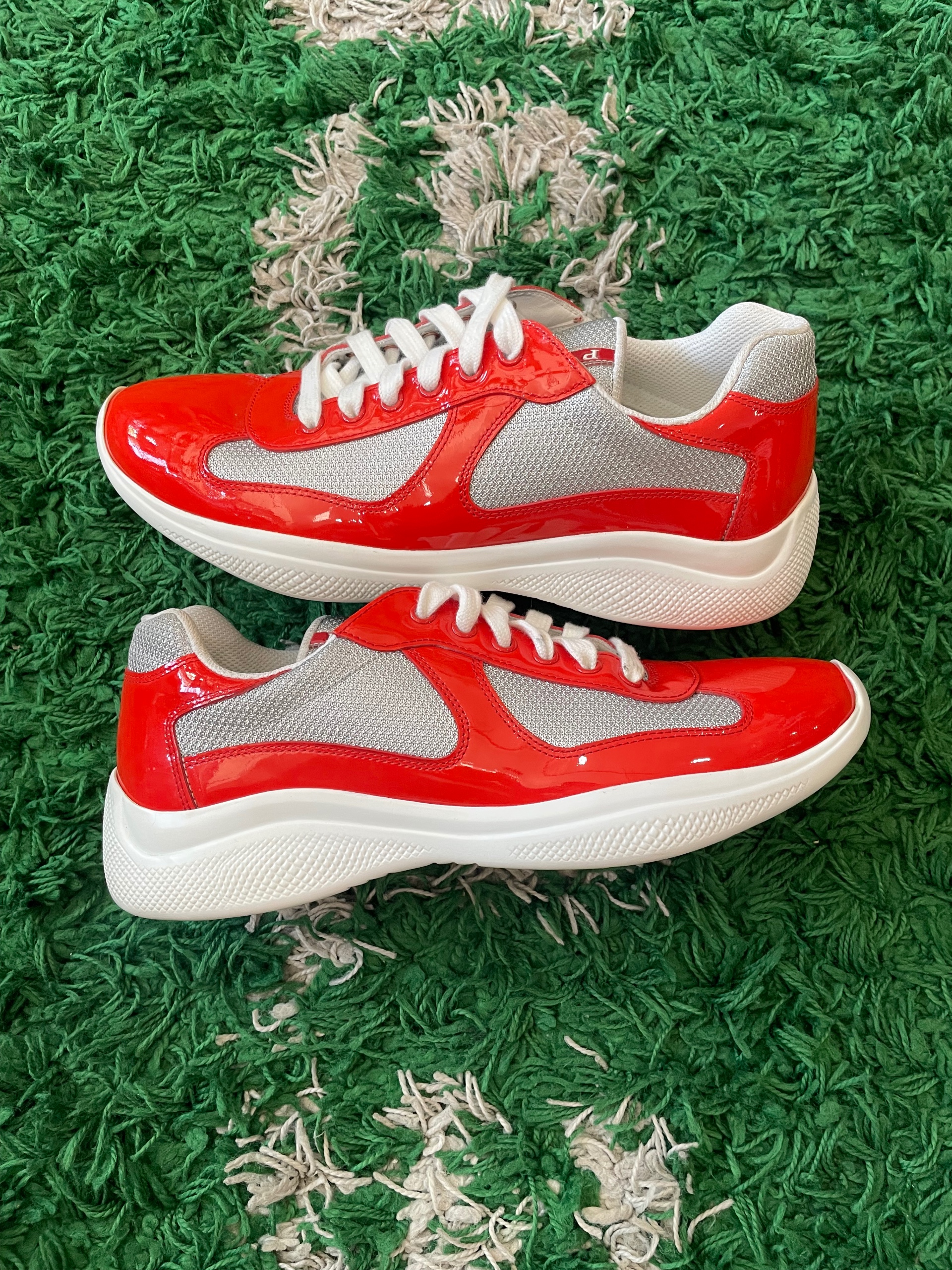 prada america cup red leather and technical fabric size 6.5 (used)