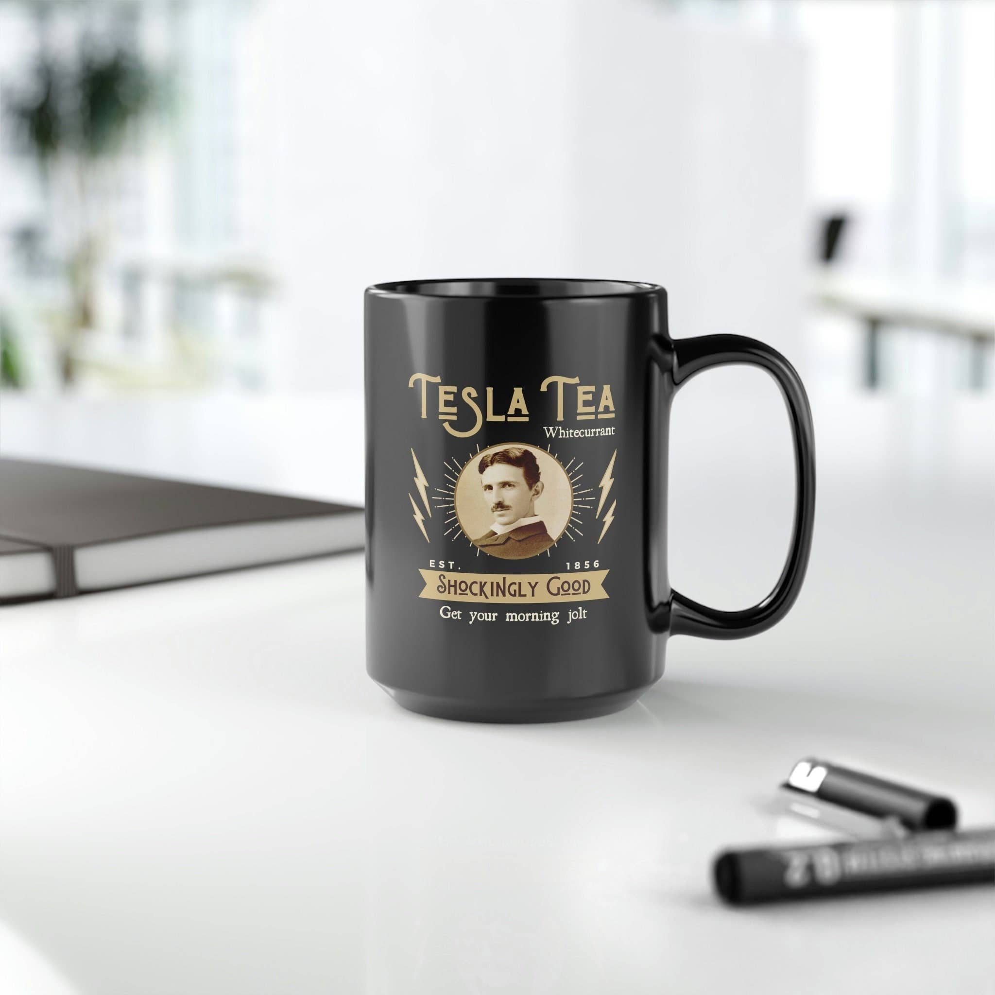 Science & Snark - Nikola Tesla 15oz Mug, Famous Scientists Cafe Series