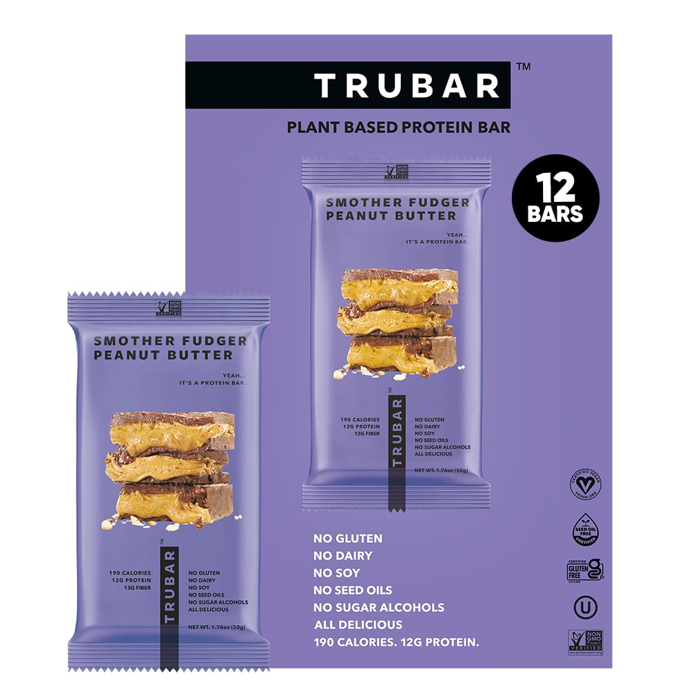 TRUBAR Protein Bar Smother Fudger Peanut Butter  1.76oz 12ct