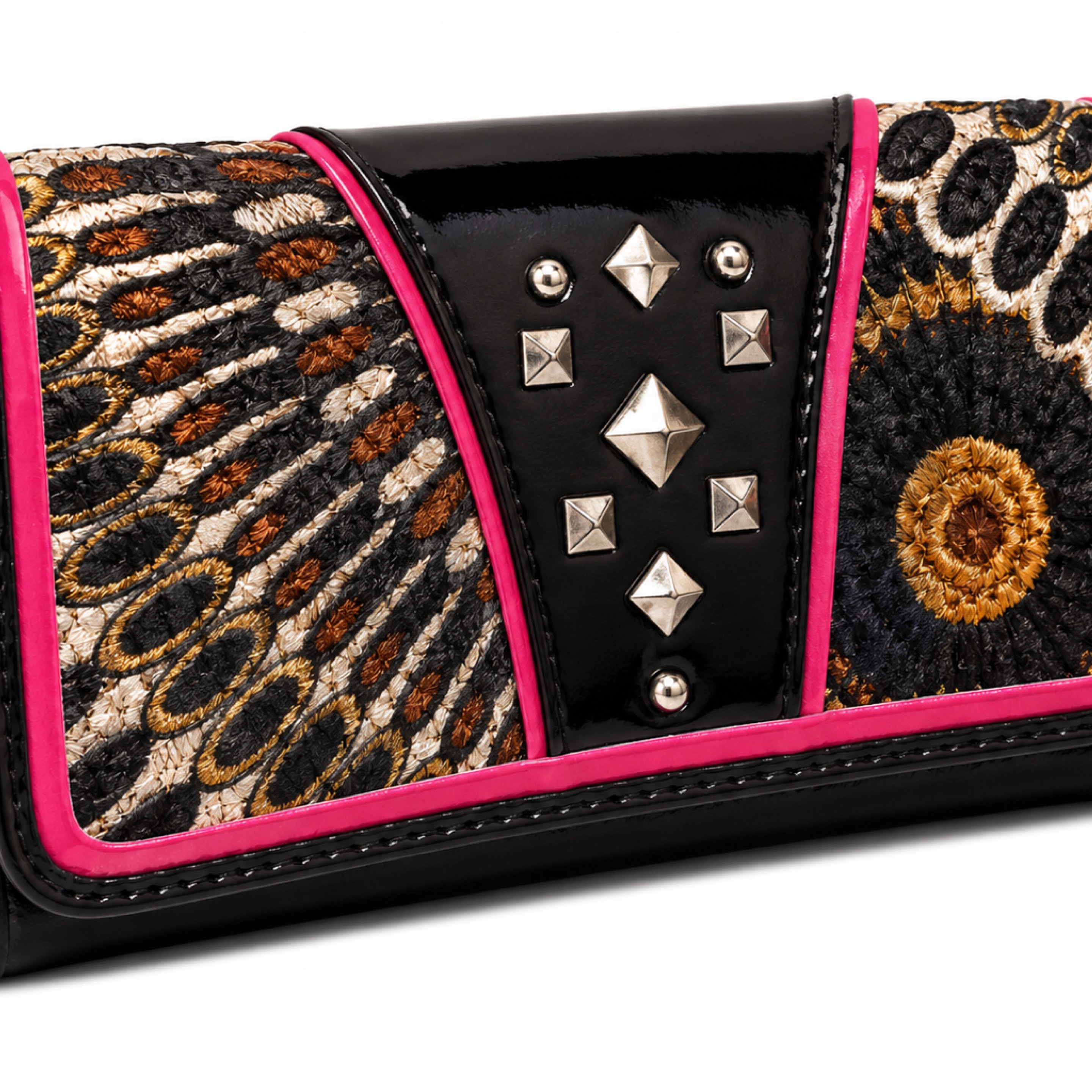 Western Glam Studded Wallet Clutch