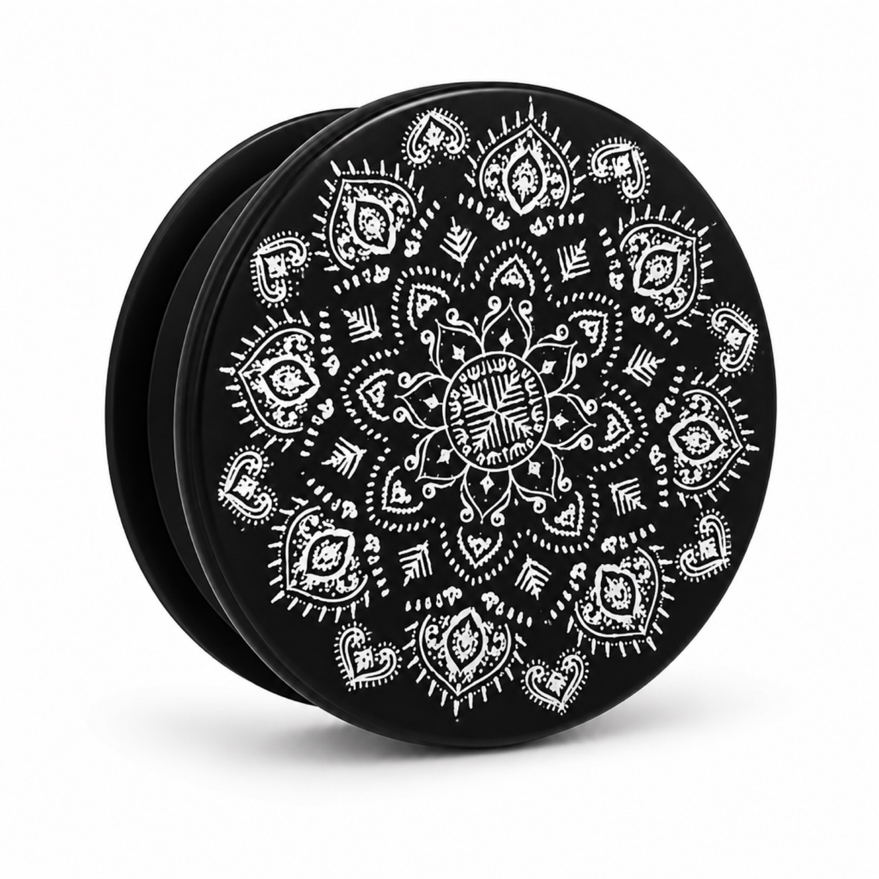 Black Mandala Phone Grip Stand