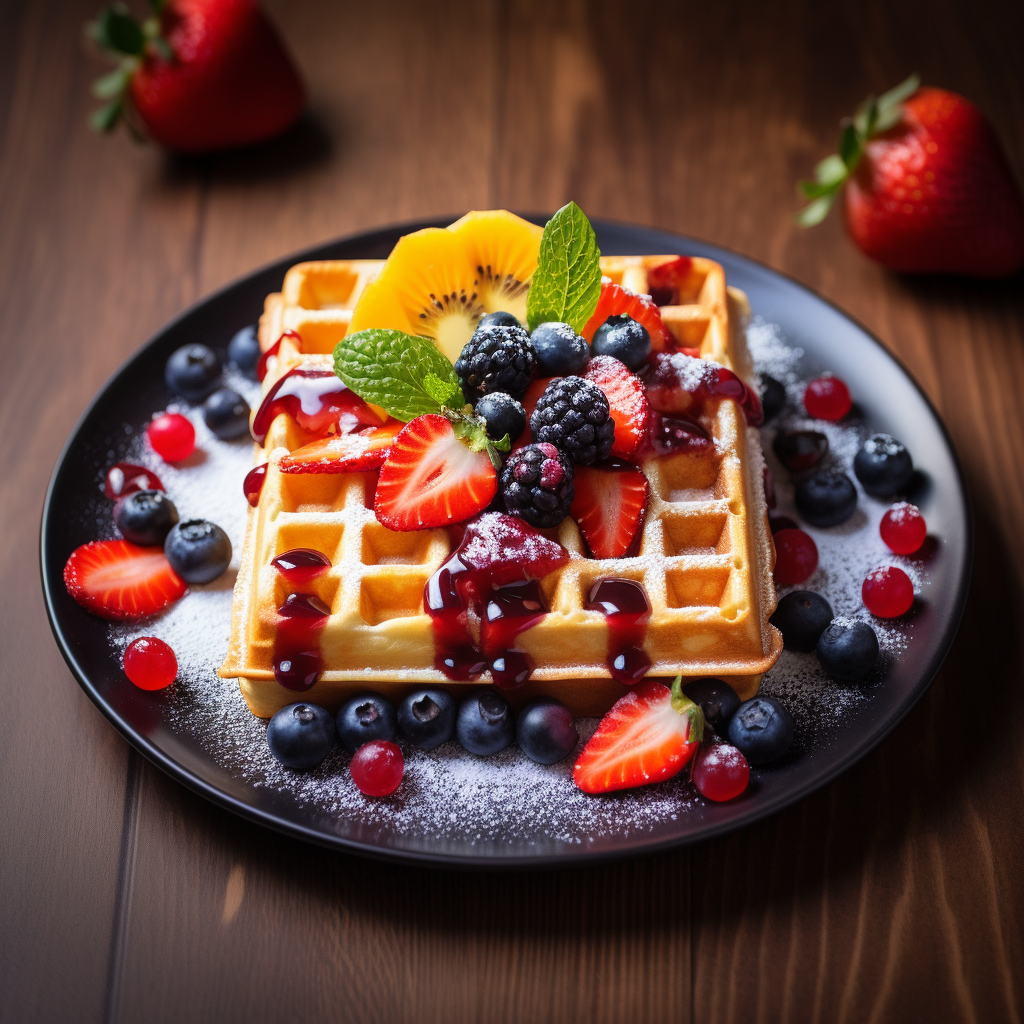 Waffle with Fruits