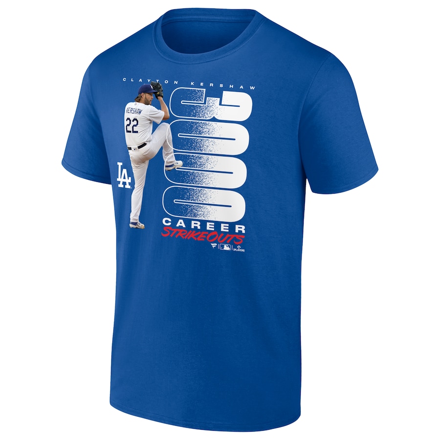 Los Angeles Dodgers Official Clayton Kershaw 3000 Strikeout Shirt