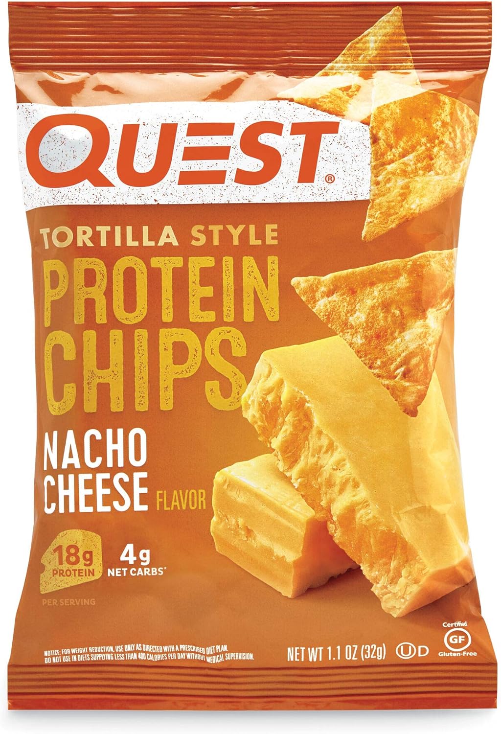 Quest Protein Chips Nacho Cheese 1.1 oz 8ct Tray