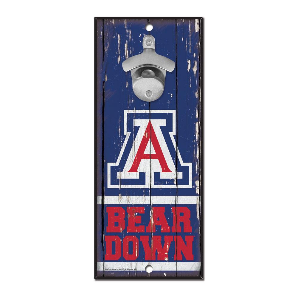 Arizona Wildcats Wood Bottle Opener 5x11"