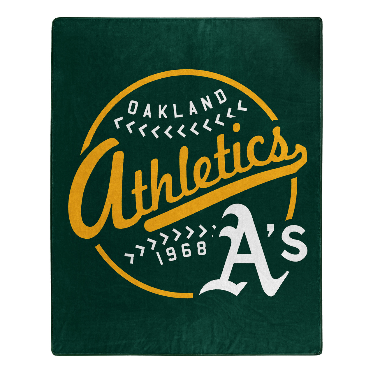 Oakland Athletics Moonshot Design Raschel Blanket