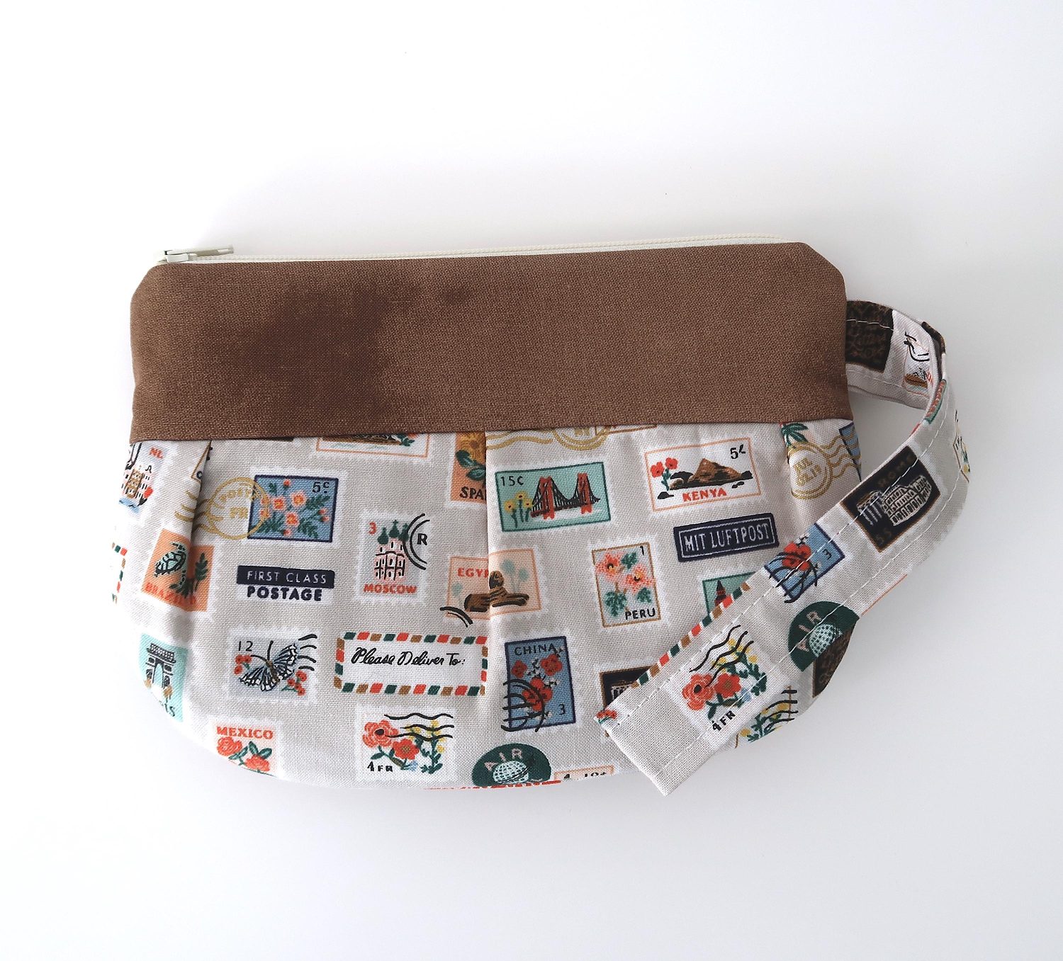 Pleated Wristlet – Postage Stamps Cream, photo 2 of 5