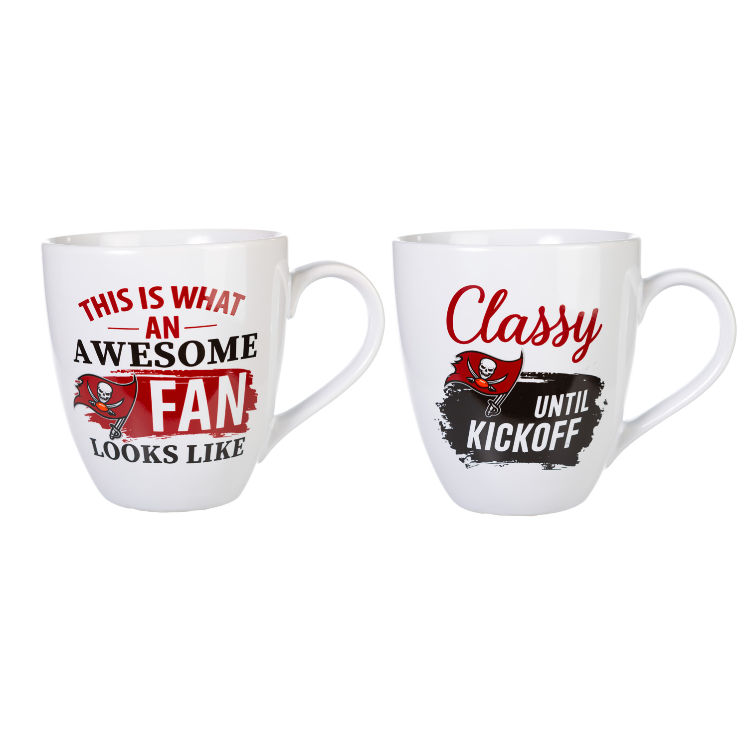 Tampa Bay Buccaneers Ceramic Coffee Mug Set with Box 17oz Each
