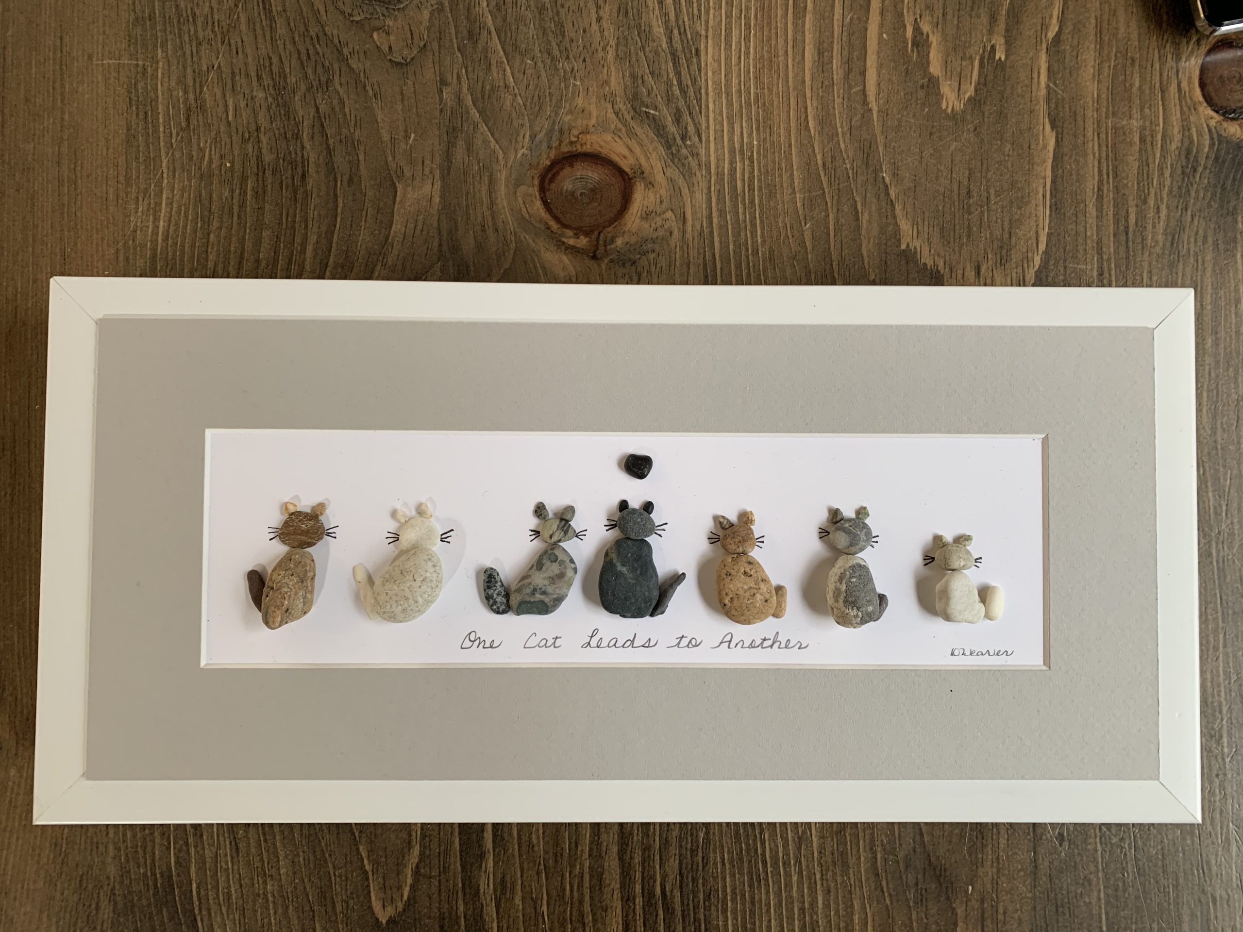One Cat Leads to Another -pebble art for cat lovers