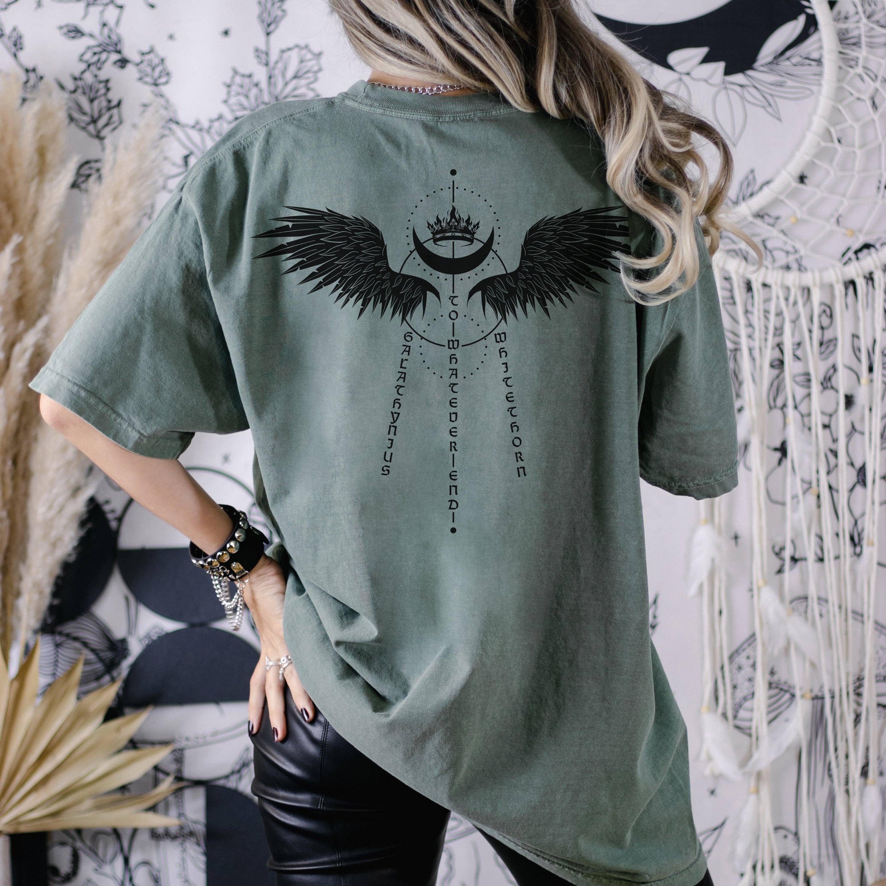 L Aelin Fireheart T-Shirt | Throne of Glass: Moss, L