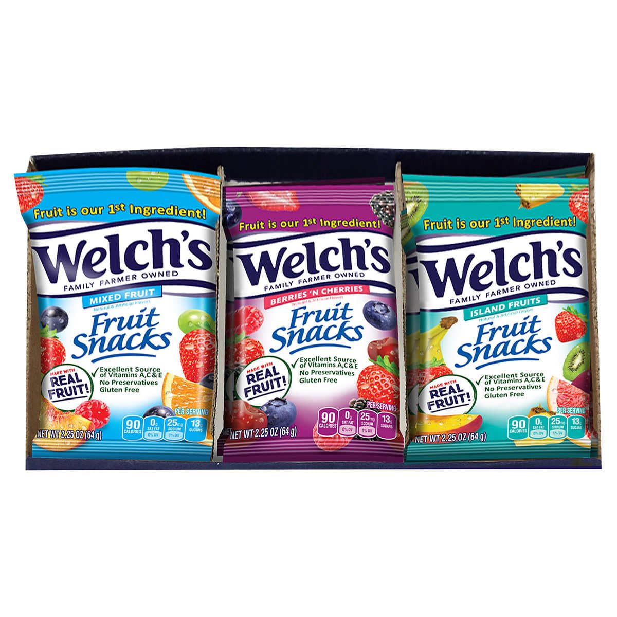 Welch's Fruit Snack 3 Flavor Variety Tray 2.25oz 16ct