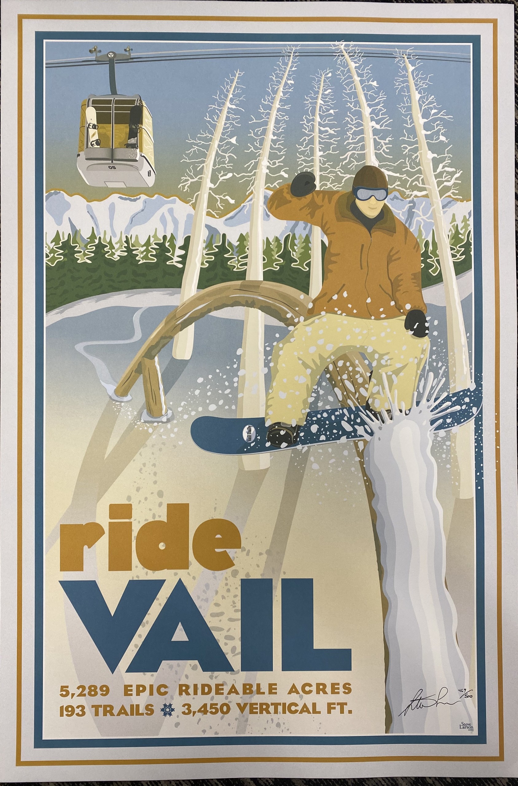 Ride Vail Snowboard Poster