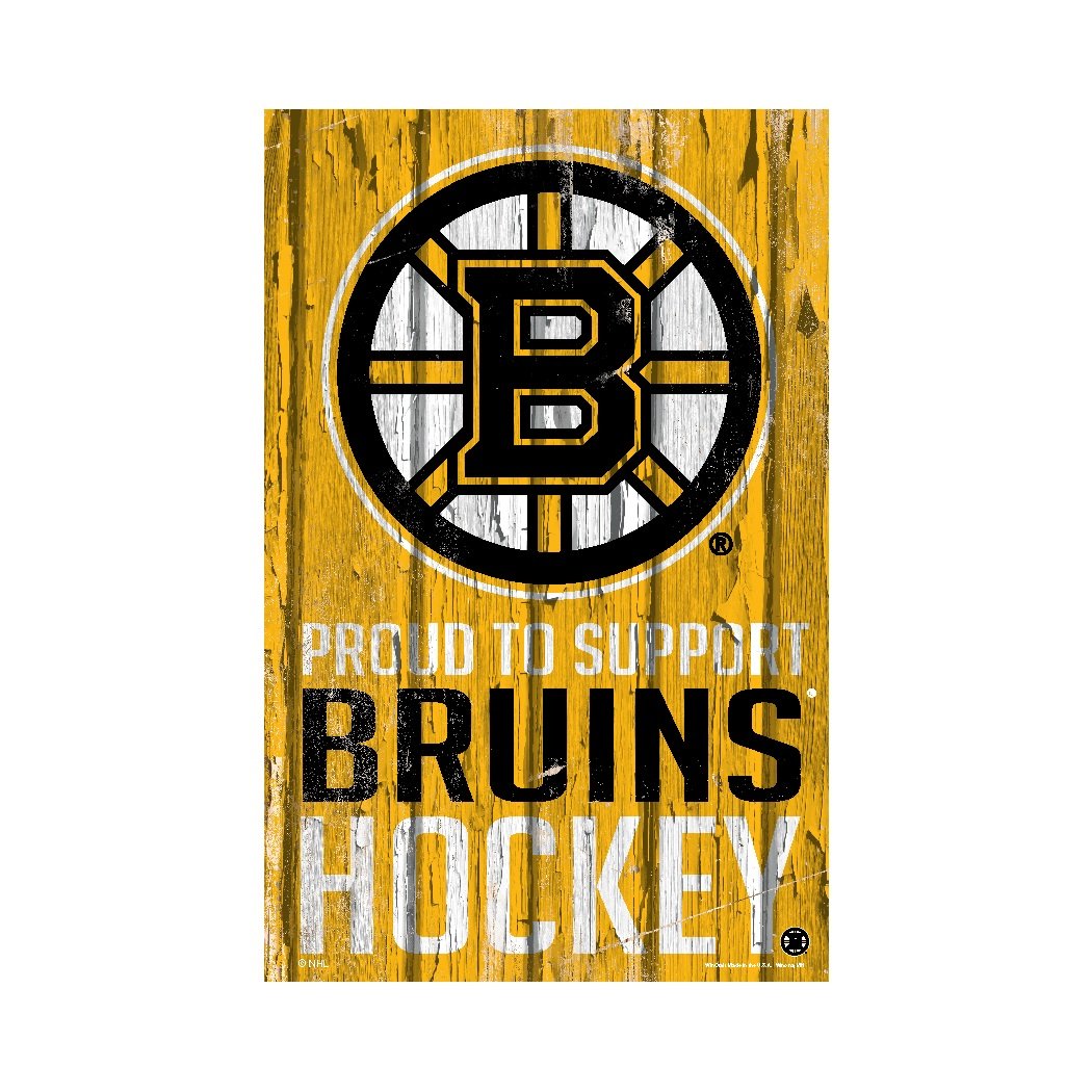 Boston Bruins Proud to Support Wooden Sign 11x17"