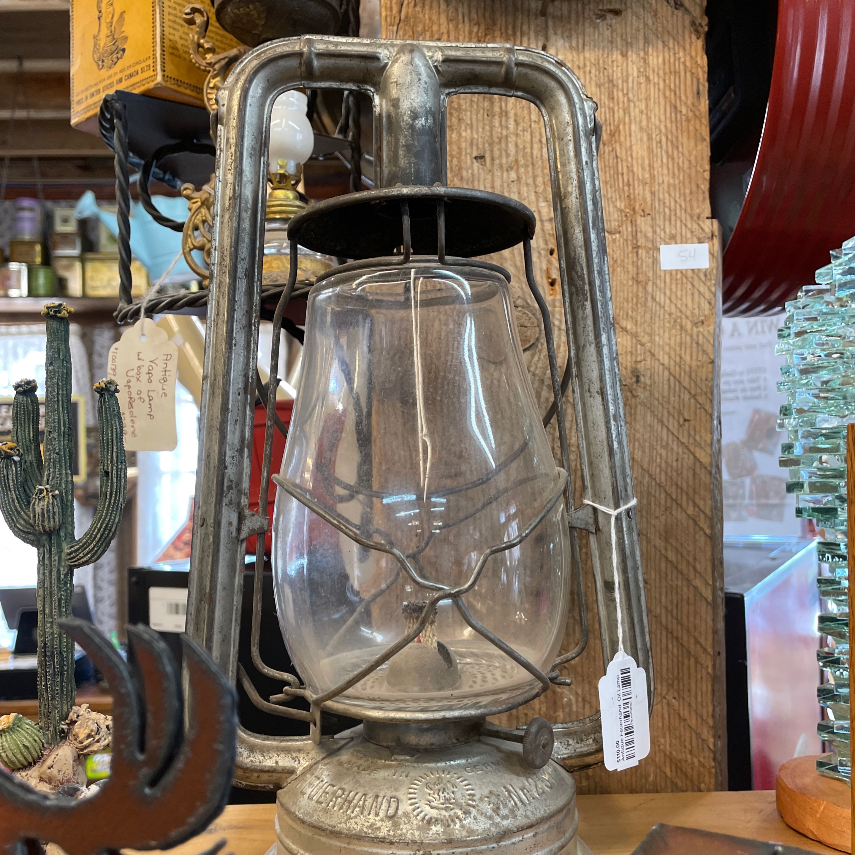 Antique Feuerhand  Oil Lamp