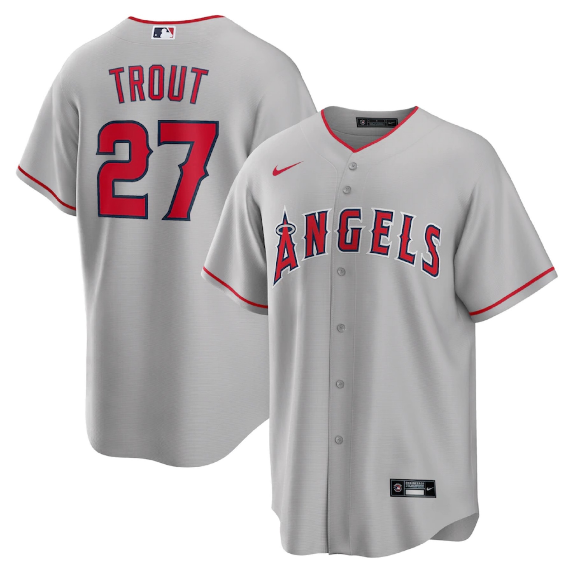 Los Angeles Angels Mike Trout #27 Nike Road Jersey
