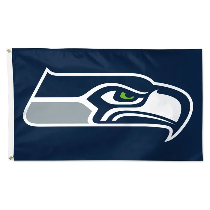 Seattle Seahawks Navy Primary Logo Flag 3x5'