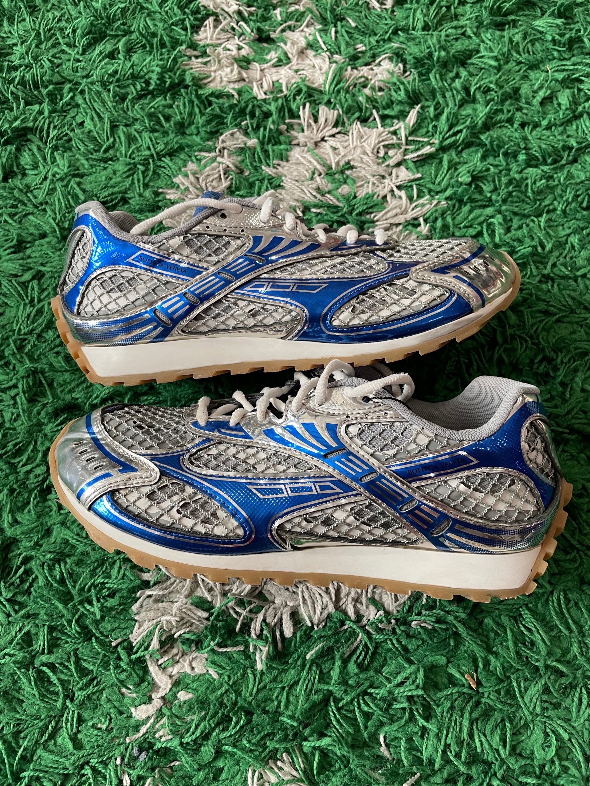 bottega veneta orbit sneakers surf vapor blue silver size 41 (used)
