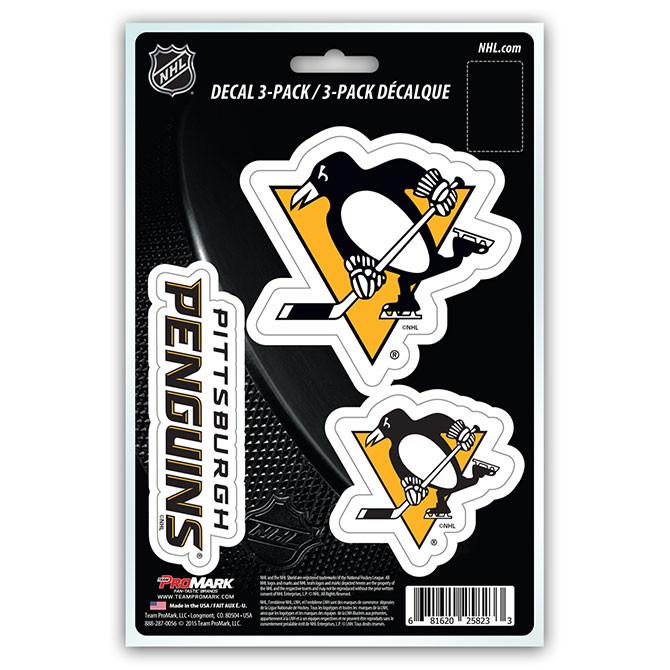 Pittsburgh Penguins Die Cut Team Decals 3pk