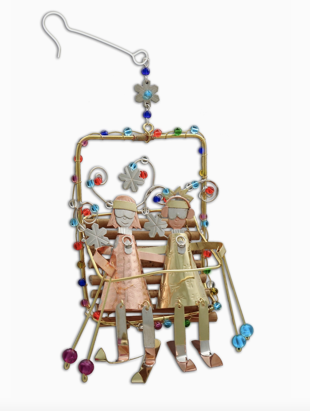 Ski Lift Duo Metal Ornament