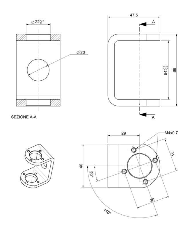 C Section for Stub Axle 22mm