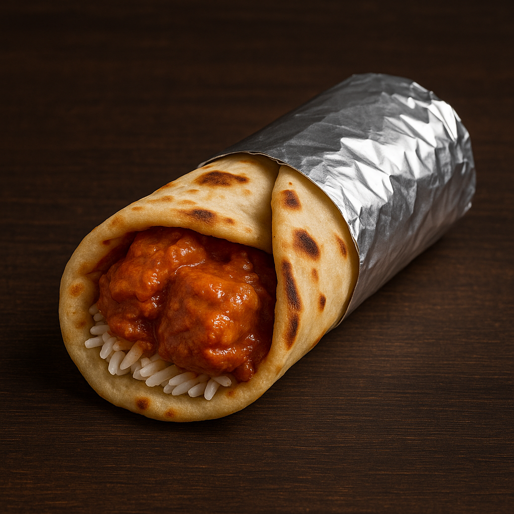 Chicken Tikka Masala Naan Wrap (Mild)/ Wrap de Naan con Pollo Tikka Masala