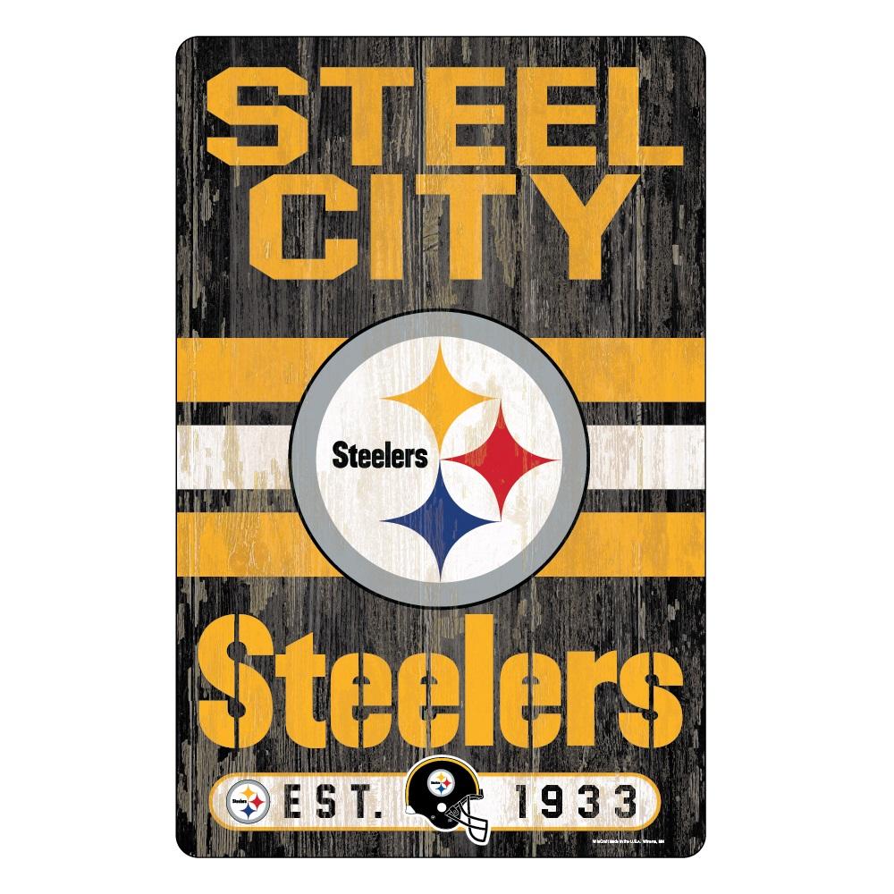 Pittsburgh Steelers Wood Slogan Sign 11x17"