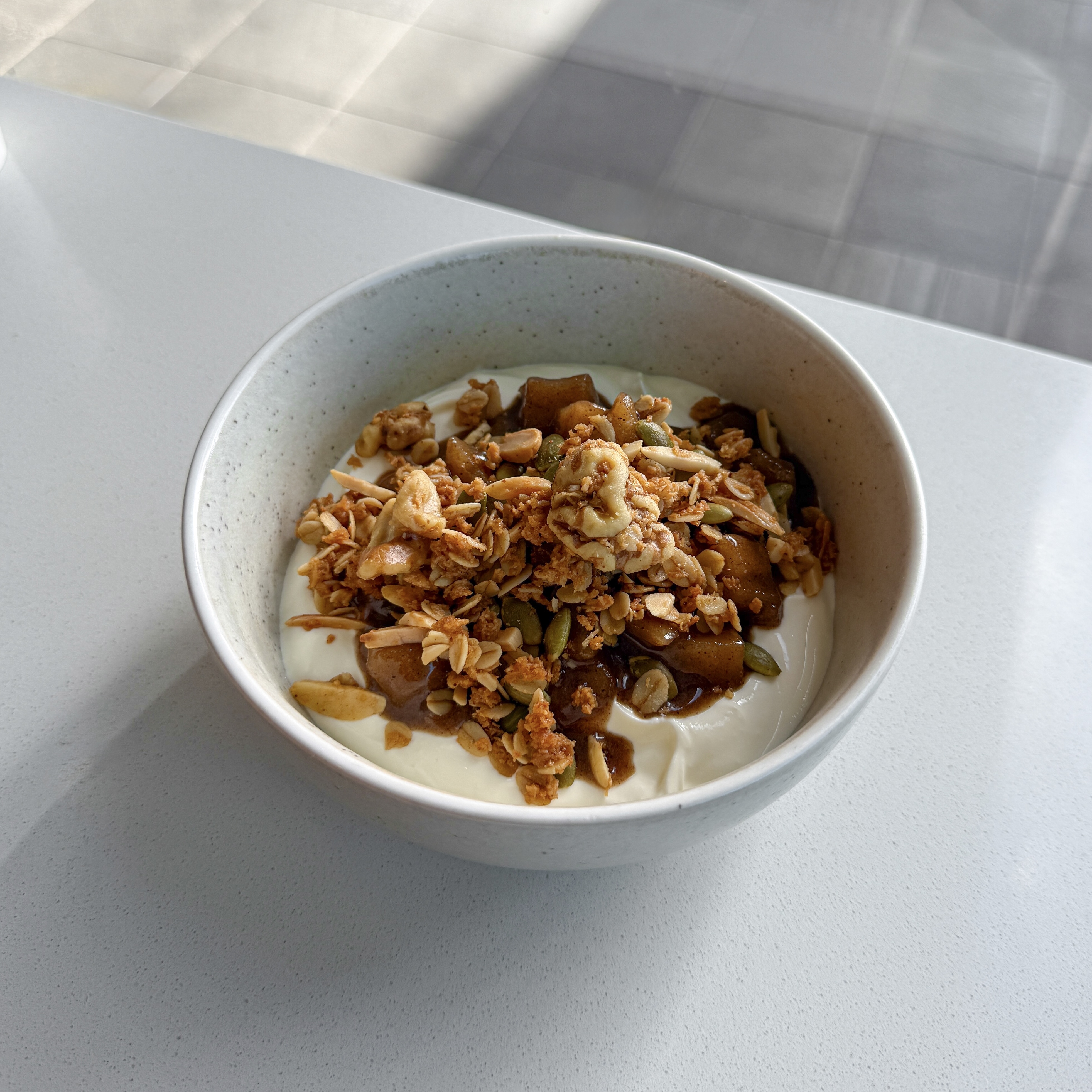 Special: yoghurt w/ stewed apple & granola .
