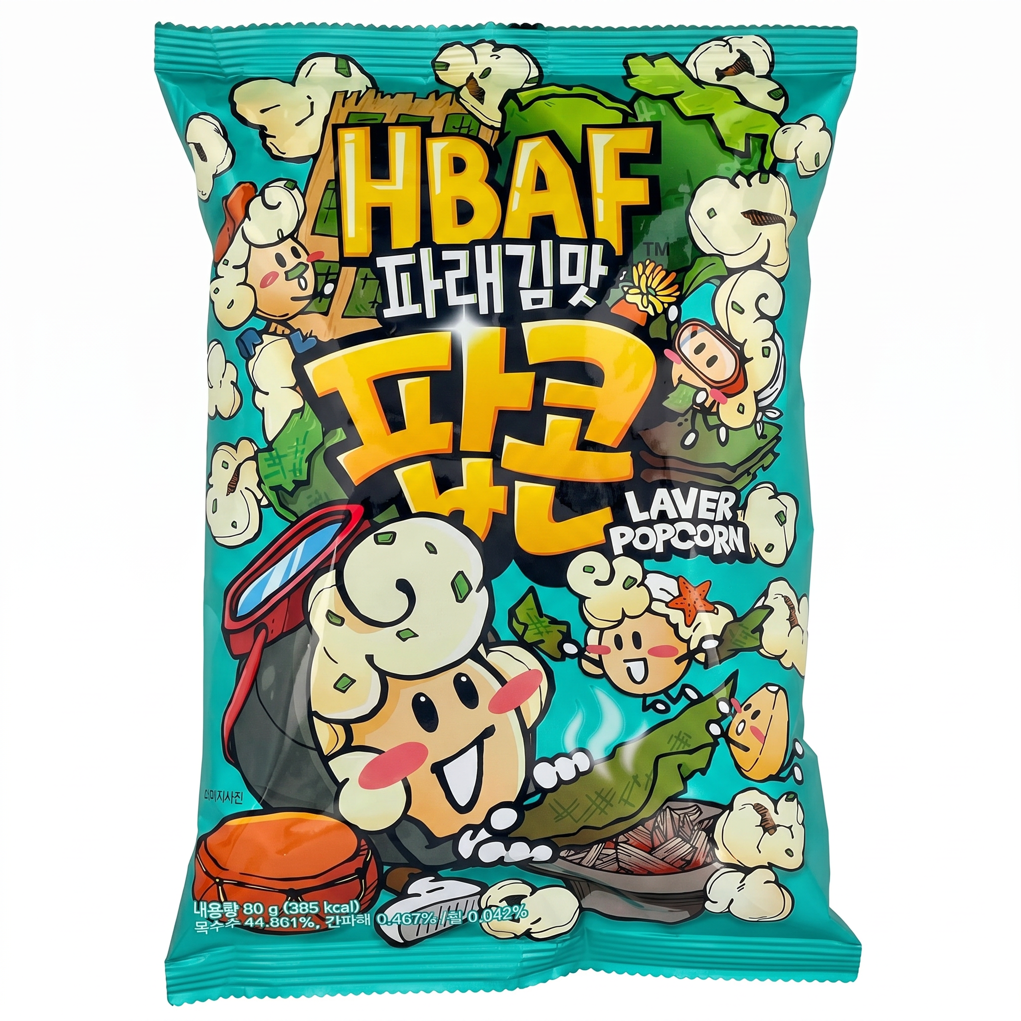 HBAF Korea Import Laver Seaweed Popcorn 2.82 oz 12 ct