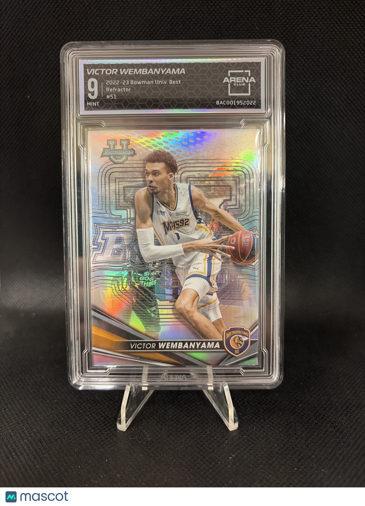 2023 Bowman University Best Victor Wembanyama Refractor Arena Club MINT 9