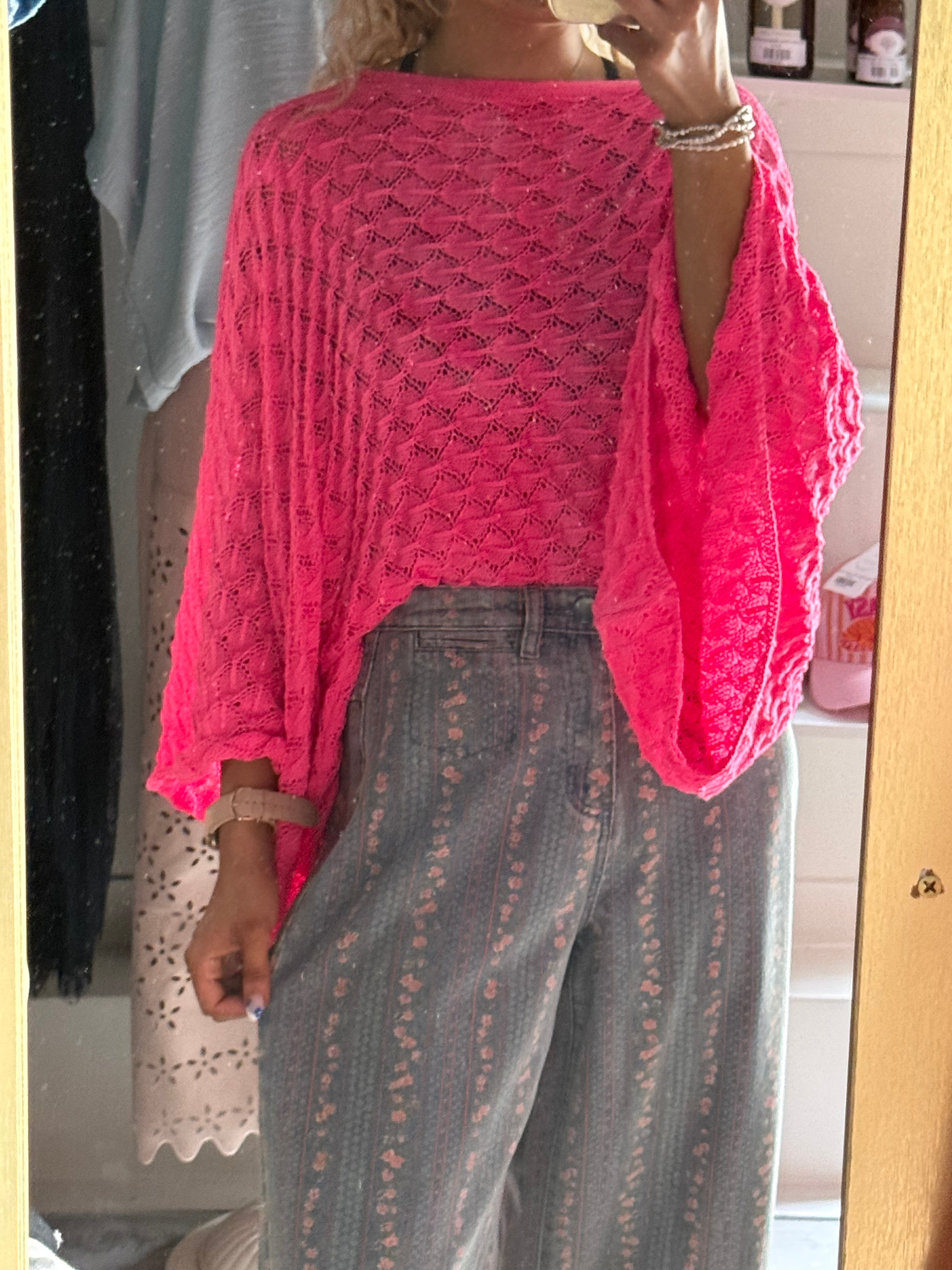 Hot Pink Lightweight Knit Sweater
