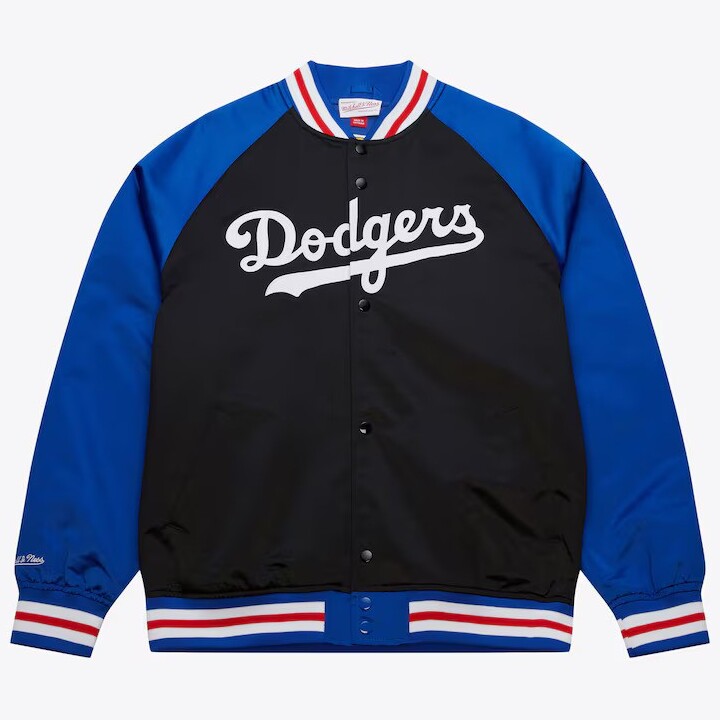 Los Angeles Dodgers Double Clutch Mitchell and Ness Satin Full Button Down Jacket