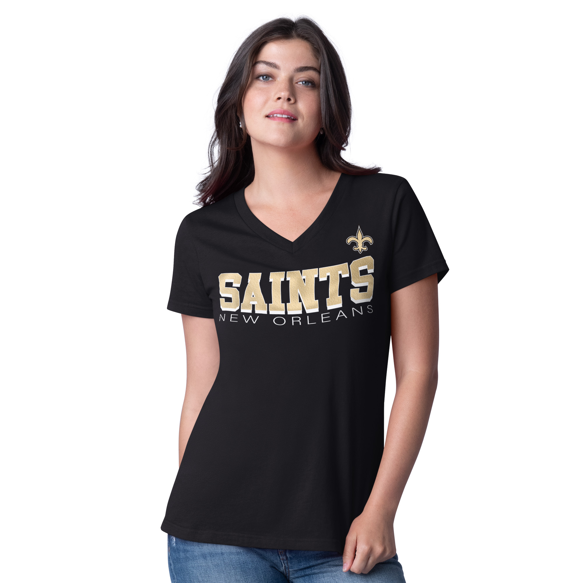 New Orleans Saints Ladies Black Downtown g-III Shirt