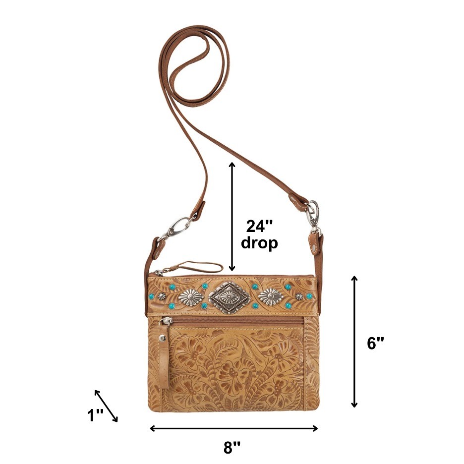 American West Turquoise Mesa Trail Rider Crossbody/Hip Bag