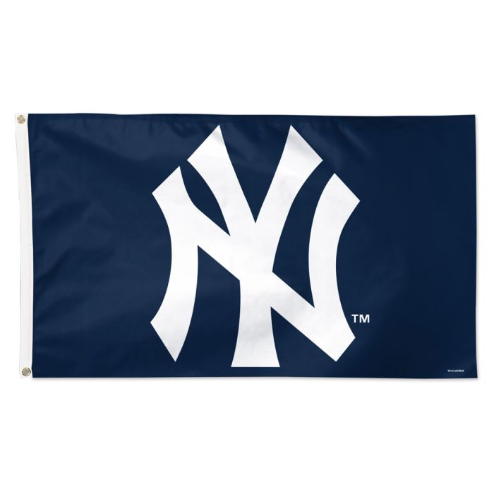 New York Yankees Deluxe navy Blue Primary Logo Flag 3x5'